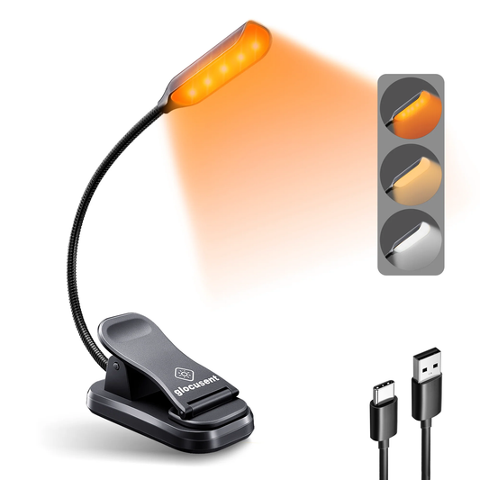 Lámpara de lectura con clip de bolsillo Glocusent Negra GLCSNTBL101B